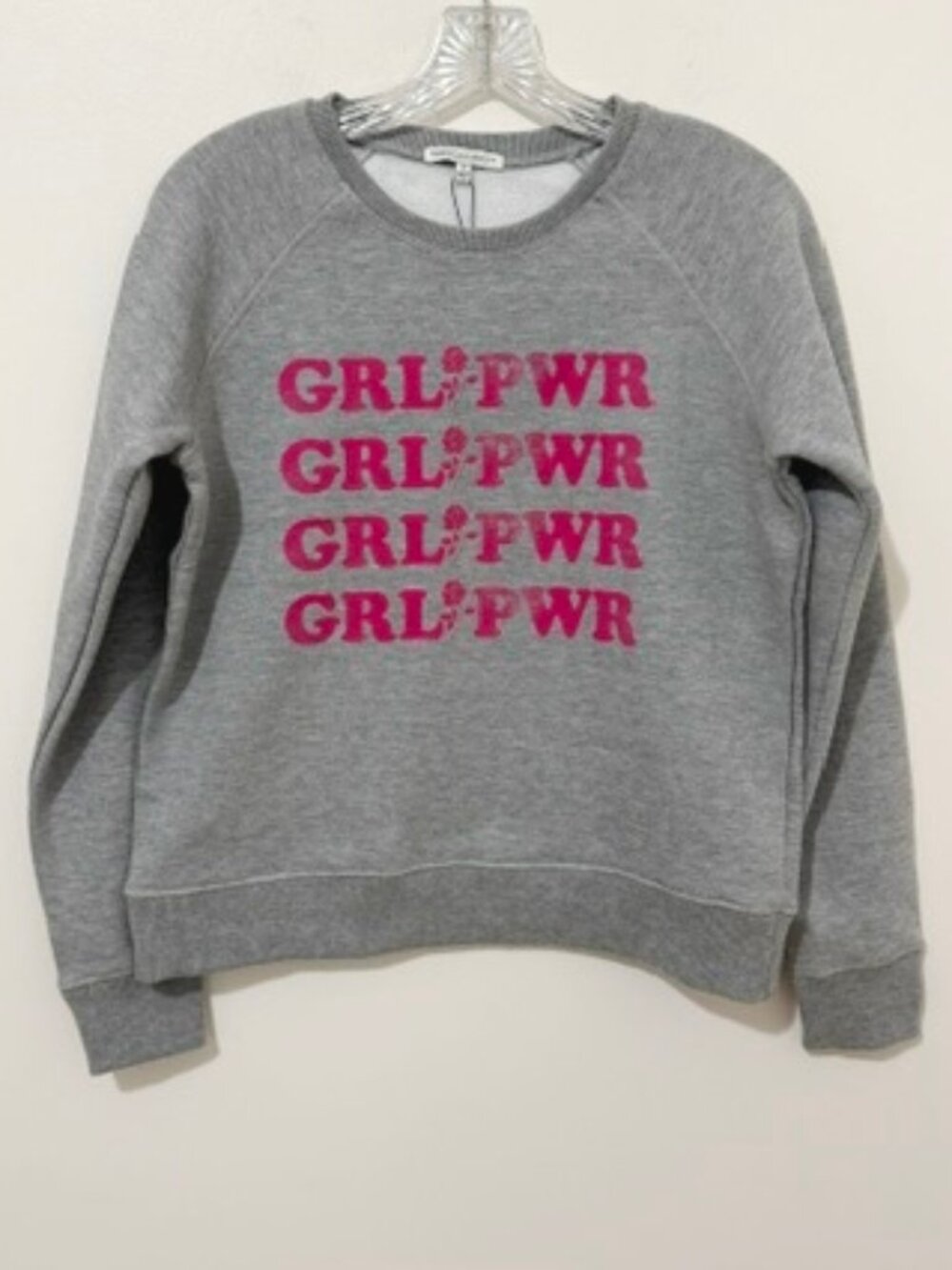 Rebecca Minkoff Girl Power Graphic Gray Crewneck Sweatshirt Size S